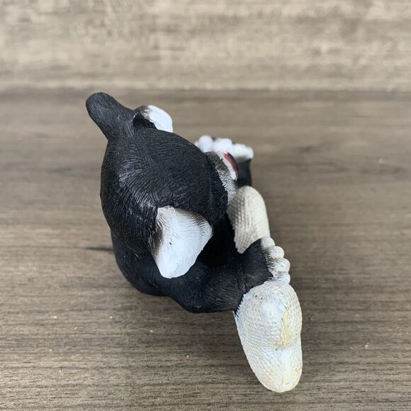 Figurine Black Dog Laughing Dog Happy Bone Laugh Much Sign Decor 2.5" - Picture 4 of 8